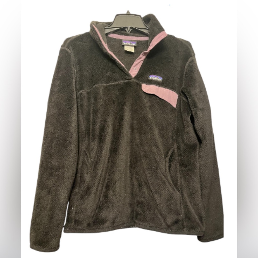 PATAGONIA ReTool Black/Tyrian Snap -T Women’s Fleece Pullover Medium - Picture 5 of 11
